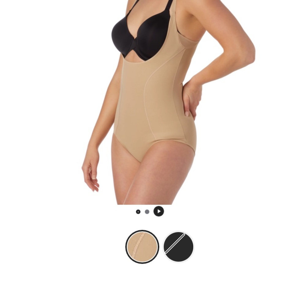 Maidenform open bust Beige Shapewear Bodysuit size XL